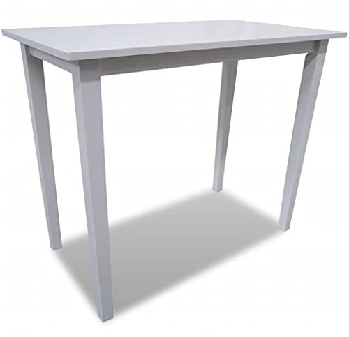 TEWTX7 Esstisch Bartisch Stehtisch Bistrotisch Beistelltisch Küchentisch Partytisch Tischplatte - MDF mit Echtholzfurnier, Tischbeine - Gummibaum-Hartholz