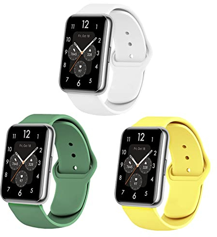 3-PCS Silikon Armbänder Für Huawei Watch Fit 2 Ersatzband Für Damen Frauen Herren Weiche Muster Blumen Sport Armband mit Kompatibel mit Huawei Watch Fit 2