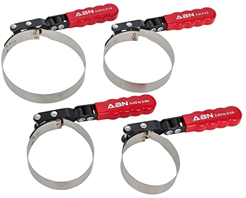 ABN Ölfilterschlüssel-Set, 4-teilig, 6,4 cm bis 13,7 cm, verstellbar, robust, Ölfilterschlüssel-Set