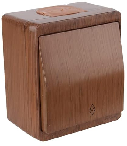 Aufputz Wechselschalter Holz Optik/Holzfarben · Walnuss Imitat · IP44 / für Feuchtraum geeignet · Mutlusan · AP Serie NEMLIYER