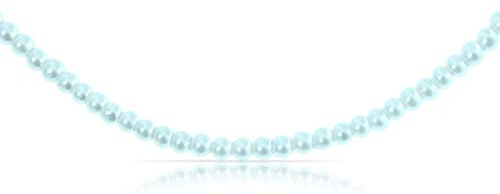 Made by Nami Designer Perlen-Choker • Damen Halskette mit Süßwasserperlen • Filigranes Perlenhalsband • Perlen-Kette Wasserfest • Handmade Strand & Surfer Schmuck (Light Blue Small Pearls)