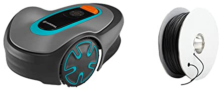 Gardena Mähroboter SILENO minimo 250 m² (15201-20) & Begrenzungskabel (50 m): Begrenzungsdraht Mähroboter, witterungsresistent, für den Außenbereich geeignet, schwarzgrau (4058-60)