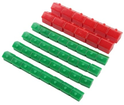 KENANLAN 40 Pieces Family Game Replacement Pieces Hotel Game Replacement Pieces Red Hotel and Green Houses Supplement Accessories Plastic Monopoly Game