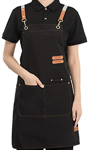BATTTX Arbeitsschürze Herren,Robuste Werkzeugschürze For Männer, Arbeitsschürze Mit Werkzeugtaschen For Küche, Garten, Keramik, Werkstatt, Garage Und Mehr