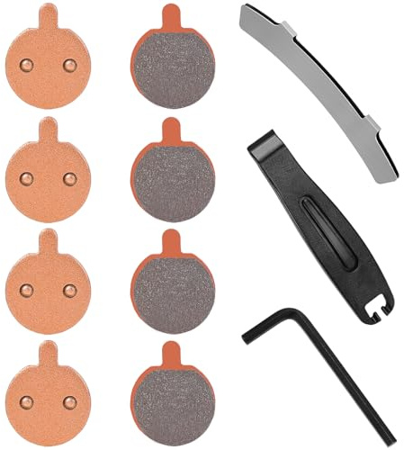 4 Pairs Sintered Metal Ebike Scooter Brake Pads Compatible with Zoom 5 Artek SEALUP,Electric Scooter Brake Pads Bicycle Brake Pads Ebike Bike Disc Brake Pads with Installation Tools