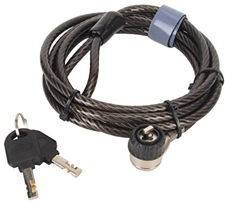 Candado para portátil con 2 llaves, cable de seguridad de bloqueo de combinación para laptop, adaptador de bloqueo de repisa y bloqueo de cable de combinación, bloqueo de cable de seguridad para