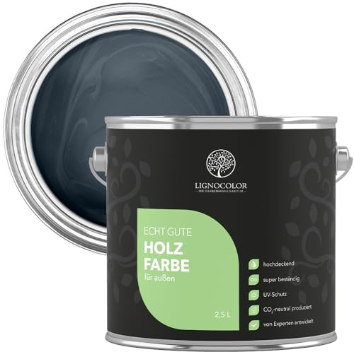 Lignocolor Holzfarbe Außen matt | wetterfeste Farbe für den Außenbereich (Storm matt, 750ml) | hochdeckend & hochbeständig