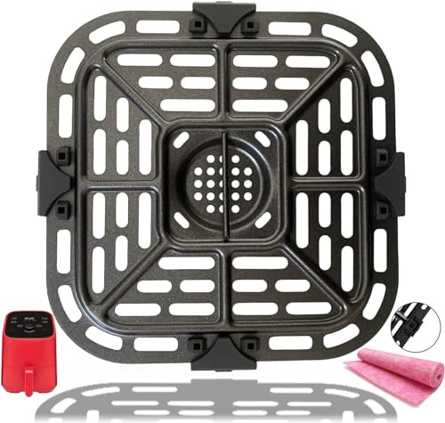 Rhsaae 2QT Air Fryer Crisper Plate for Instants Vortex Mini Air Fryer Oven, Upgraded Air Fryer Grill Plate Pan Crisper Tray Rack Shelf Insert Grate Grid for 2QT Instants Air Fryer, Dishwasher Safe