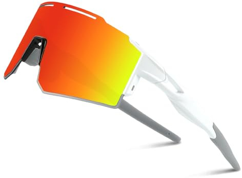 OULIQI Fahrradbrille Herren, Schnelle Brille Damen - Sportbrille UV400 | Radsport Brillen für Outdoorsport Radfahren Laufen Fahrrad UV 400 Schutz [26g TR-90 Ultraleicht] Baseball Brille