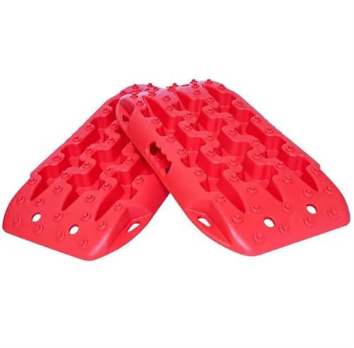 YDYAENIO Sandbleche 2 stück 58 cm Auto Traktion Boards Notfall Mini-größe Tracks Traktion Matte Off-Road Sand Schlamm Schnee Sandblech(Red)