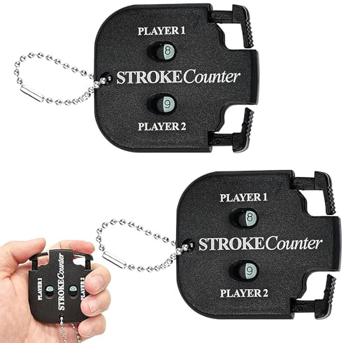 Golf Zähler Clicker YOURKAY 2 Stück Golf Ergebnis Zähler,Golf Score Zähler Stroke Counter, Zähler Klicker Golf Ergebnis Indikator Spieler Schlagzähler Punktezähler Mini Quadrat Golf Zähler mit Schlüss