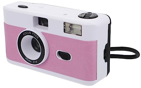 BELLIFFY Fotocamera a Pellicola Riutilizzabile in Abs Flash Incorporato, Stile Vintage, senza Batteria, per Principianti