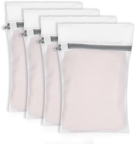 Tyqour 4 sacchetto per la biancheria a rete, 30 x 20 cm, per biancheria delicata, lingerie