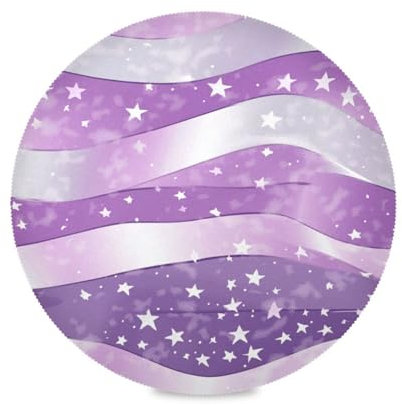 Tovagliette rotonde riutilizzabili con bandiera americana lilla e grigio argento tovagliette in plastica con retro in sughero, set di 6 tovagliette autunnali 39,1 x 39,1 cm