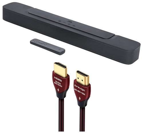 JBL BAR-2-0-ALL-IN-ONE-MK2 Compact 2ch Soundbar with Dolby Digital and a WireLogic Ruby 8ft Ultra High Speed 4K-8K-10K HDMI Cable w/UHD, HDR, VRR & eARC (2022)