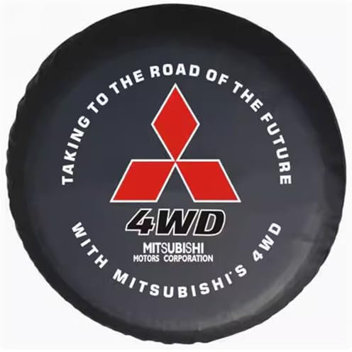 ZUOYYMAI 1 Stück Ersatzradabdeckungen für Mitsubishi Pajero V73(V77) 2008-2011,Reserveradabdeckung Reifenabdeckungen Reifentaschen Reifencover Radschutzhülle Auto Exterieur Zubehör,15inch