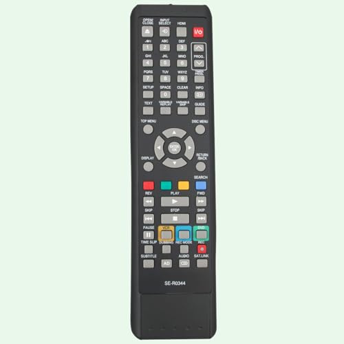 Replacement Remote Control SE-R0344, Fit for Toshiba HDD & DVD/VIDEO CASSETTE RECORDER RDXV59DTKB RDXV60KB