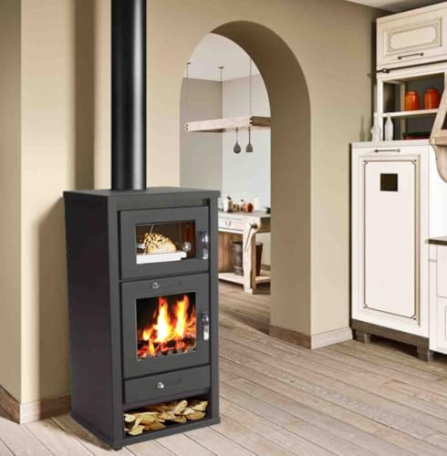 Kaminofen 11.3kW Backfach + Herdplatte Kachelofen Heizofen Ofen Kamin Holzofen EEK A 56314 AWZ