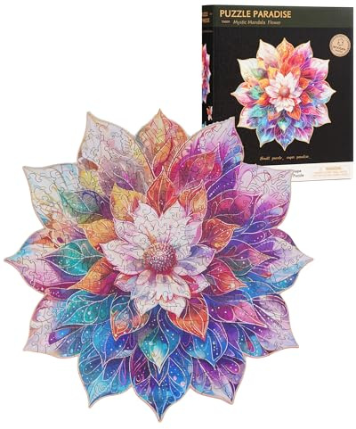 ROBOTIME Puzzle in Legno, 200 Pezzi Puzzle Legno per Adolescenti e Adulti,Puzzle Educativi Colorati per Compleanno, Natale (Mandala Fiore Mistico)