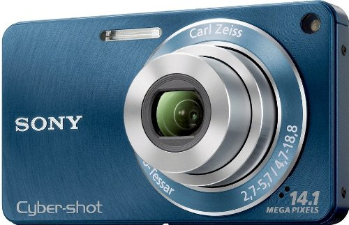 Sony DSCW-350 Cyber-shot Digital Camera - Blue (14.1 MP, 4x Optical Zoom) 2.7 inch LCD (Renewed)