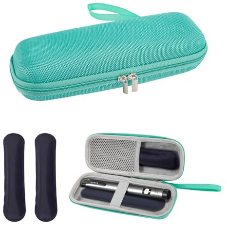 Bolsa isotérmica para diabéticos con 2 acumuladores de frío, seguro y frío, refrigerador medicamentoso para viajes, aislado para insulina