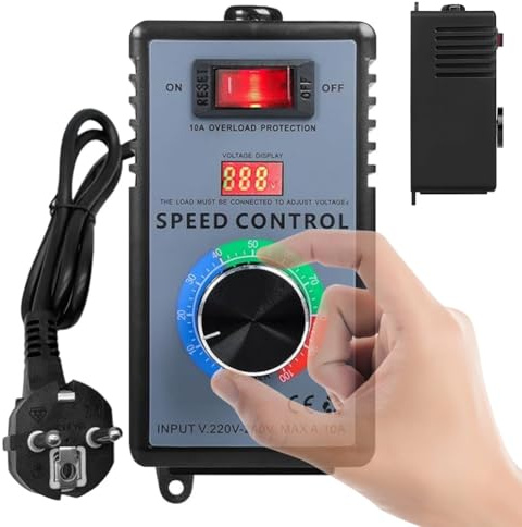 Regolatore di velocità 230 V per motori, 10 A, 4000 W, regolatore di tensione AC, potenziometro, convertitore di frequenza, regolazione precisa della velocità, spina europea, con protezione da