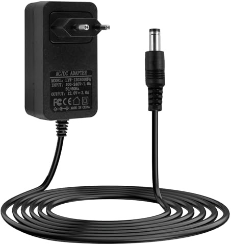 12V 3A Netzteil Adapter, 36W Universal Transformator AC 110-240V zu DC 12V 3A, Steckernetzteil für LCD Monitor, CCTV Kamera, TV Box, LED Streifen, Lichter, Router, Externe Festplatten, Mediaplayer