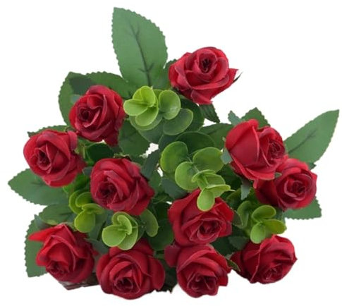 Hortensia Artificielle, Fleurs Artificielles Lot de 2 fleurs artificielles for décoration de maison, de chambre, de jardin, de festival, couronne d'eucalyptus, fausses plantes, bouquet de roses en soi