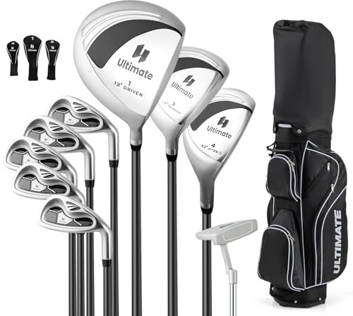 LIFEZEAL Komplettes Golfset für Damen, Golfschlägersätze mit Golftasche für Rechtshänder, Golfschläger-Set mit Fahrer 1#, Fairway 3#, Hybrid 4#, Eisen Zink 6-9#, Eisen Zink P#, Putter (Schwarz)