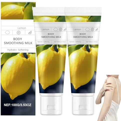 Beruhigende Körperlotion mit Milch und Zitrone, natürliche feuchtigkeitsspendende Körperlotion, erfrischend duftend, nicht fettend, sanft nährend, hydratisierend, macht die Haut weich (2pcs)