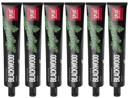 SPLAT Special Blackwood Zahnpasta, 6er Pack (6 x 75 ml), fluoridfrei, mit Aktivkohle und Wacholder
