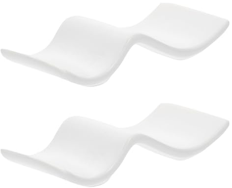 Artibetter 2 Pcs Wave Chopstick Rest Ceramic Spoon Stand Chopsticks Holder for Kitchen Cutlery Organizer Dining Table Home Restaurant Dishwasher Safe