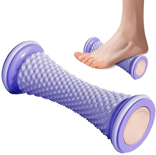 Vlecexs Faszienrolle Fuß Massagerolle, Lila, 2 Stück | Tragbar, Druckpunkt Massage Roller, Linderung von Plantarfasziitis, Fußgewölbeschmerzen, Myofasziale Schmerzen