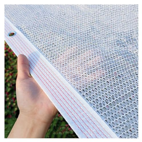 White Shading Net with Grommets 55% Sun screen Shade Cloth Shade Netting for Car Greenhouse Kennel Gardening Patio Uv Resistant Fabric Mesh Tarp(6.6x10ft)