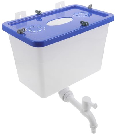WOONEKY Tanque de Agua de Pared de Plástico 8 L con Grifo, Montaje Mural Compacto para Baño, Almacenamiento de Agua Pequeño y Resistente, Adecuado para Peluquerías y Uso Doméstico