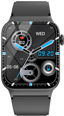 STECEi Smartwatch Hombre, Pantalla Táctil HD de 1,85'', Más de 110 Modos Deportivos, Impermeable IP68, Negro