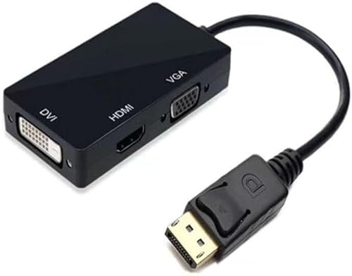 Ziyan Multifunción DisplayPort DP a HDMI/DVI/VGA macho a hembra 3 en 1 cable convertidor