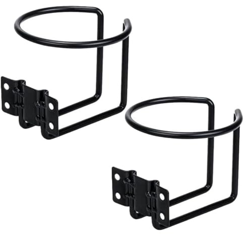 Garneck Portavasos para Barco y Autocaravana de Hierro Negro, Soporte Multifuncional para Bebidas, 2 Piezas, Montaje Sencillo sin Herramientas, Adecuado para Coche, Yate y Vehículos
