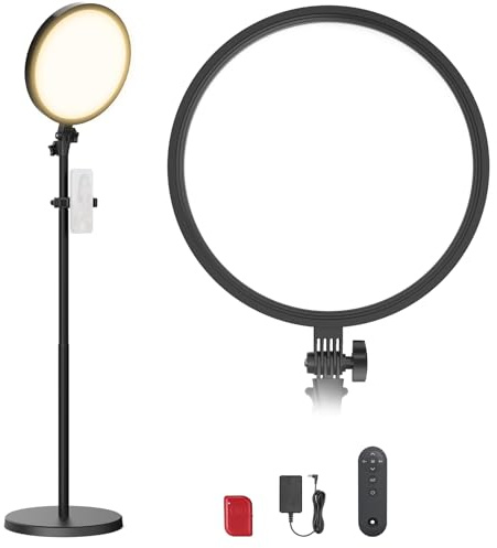 NEEWER BASICS 13 45W Large Ring Light with 66 Stand, 3000K-6500K, BR45B | CRI95+, Full Screen LED Panel Lighting, Phone Holder, Remote, for Video Recording Selfie Streaming Makeup Studio Photography