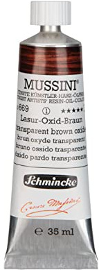 MUSSINI® - feinste Künstler-Harz-Ölfarben, Lasur-Oxid-Braun - 35 ml