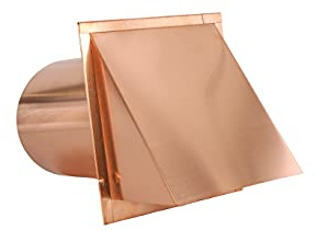 FAMCO Copper Hooded Wall Vent with Screen and Damper, Used for Air Exhaust Applications