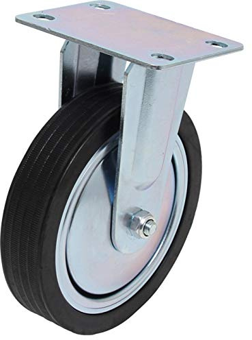 BGS 2001-3 | Bockrolle für Werkstattwagen Art. 2001 | Raddurchmesser 128 mm | Kugelgelagertes Rad | Befestigungsplatte | Gesamthöhe 155 mm | Montageplatte 75 x 93 mm | Lochabstand 44 x 74 mm