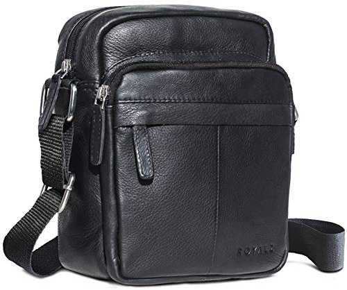 ROYALZ Echtleder Umhängetasche Herren Leder klein 'Phoenix' Moderne Vintage Schultertasche für Männer Ledertasche im kompakten Design Messenger Bag Seitentasche Crossbody