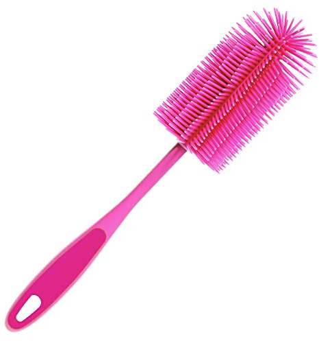 Kochblume Silikon Spülbürste | Premium-Silikon & BPA frei| Hitzebeständig | Spülmaschinenfest | Für Töpfe, Pfannen, Gläser & Geschirr | Farbe: pink