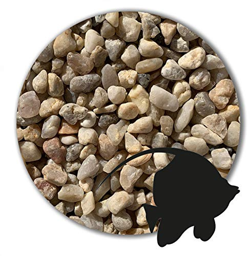 Anbobo 12,5 kg Aquariumsand Aquariumkies Natur beige gerundet und feuergetrocknet 21 Körnungen (5,6-8,0 mm)