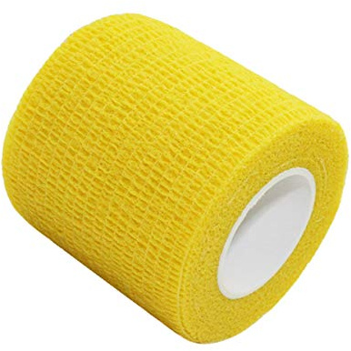 Risscly 5cm bandage cohésifs, auto bande cohésive,pansements bande cohesive adhesive bandages (Jaune, 6 rouleaux)