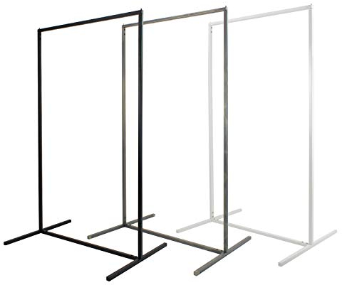 Natural Goods Berlin 1x Kleiderständer Rechteck Design Garderobe freistehend, Metall, minimalistisch, stabil, DIY (Schwarz, H 140cm x B 80cm)