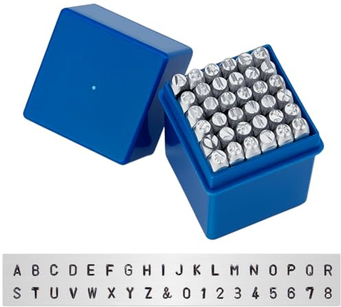BENECREAT 36 Pack (4mm) Sellos de Letras y Números Herramientas Mate Estampadas de Metal - Material de Acero de Carbono Duro Galvanizado para Perforación Metal, Joyería, Cuero