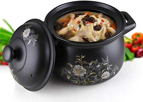 RONGJJ Cazuela, Ollas De Barro para Cocinar Sartén De Arcilla Antiadherente Y Fácil De Limpiar para Cocinar A Fuego Lento para Todas Las Estufas Excepto La Cocina De Inducción, 3.8L