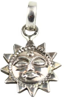 Sonne Anhänger 925 Silber Meditation Yoga Glücksbringer Kettenanhänger